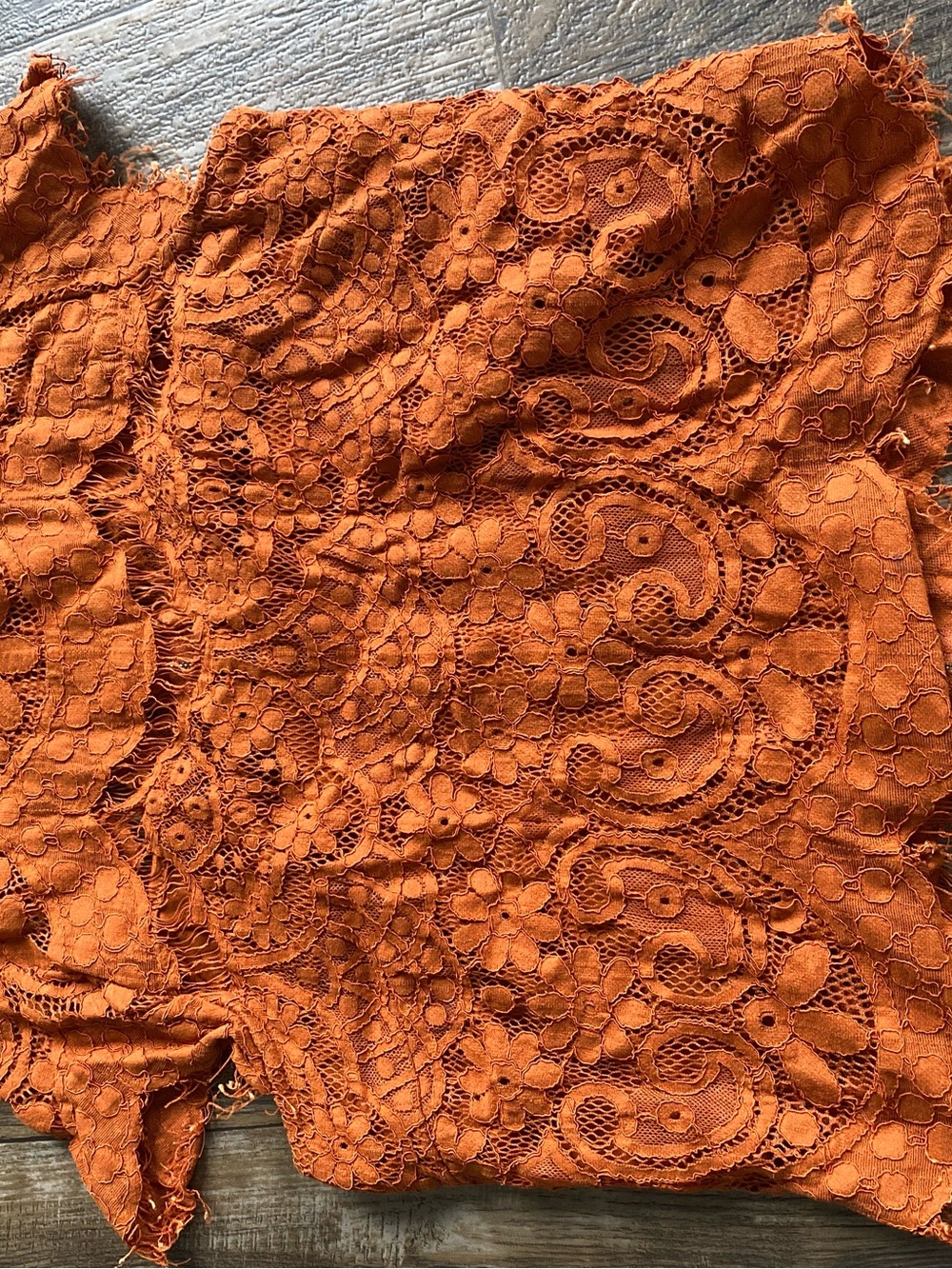 iris Orange Lace blouse size large